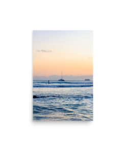 Hawaii Ocean Sunset | Surf and Sailboat Fine Art Photography Print