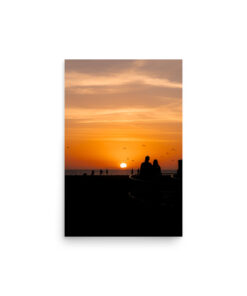 Romantic Sunset Silhouettes |  Couple Watching the Sunset Fine Art Photography Print