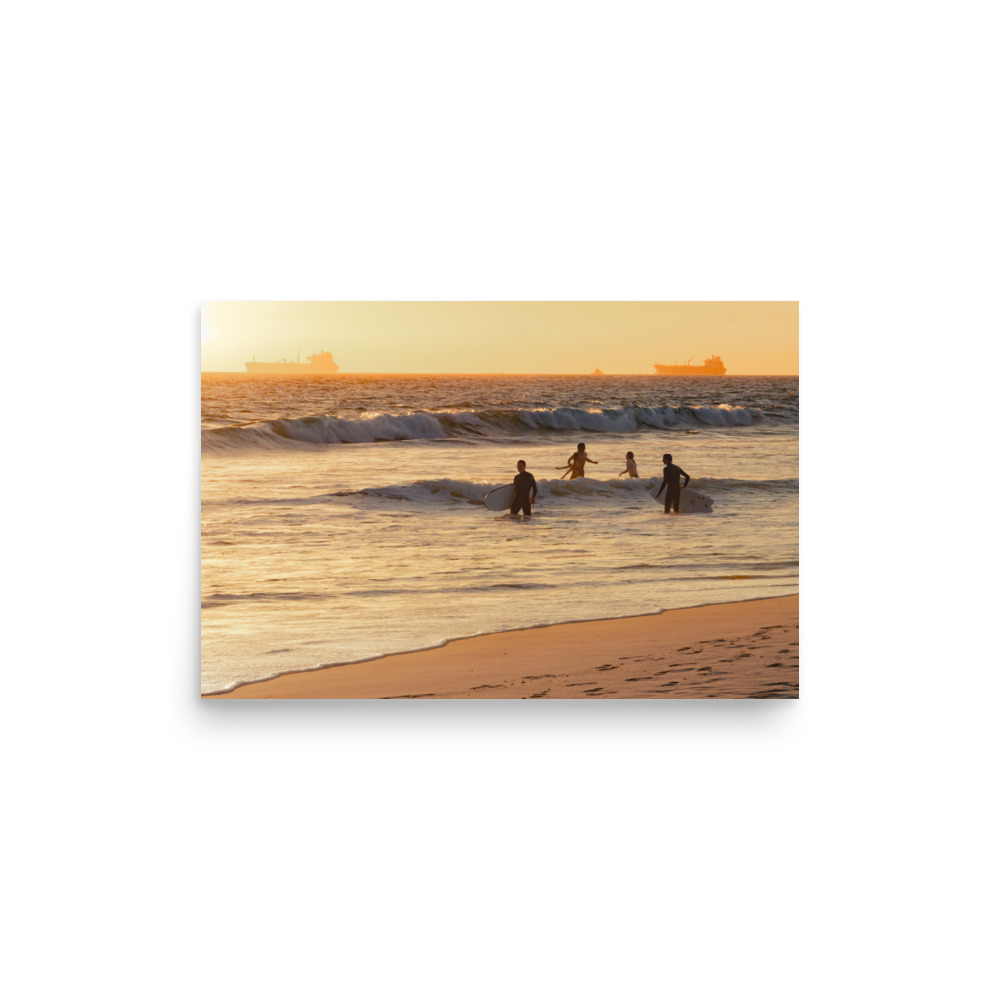 Surfers at Golden Hour | Sunset Fine Art Photography Print