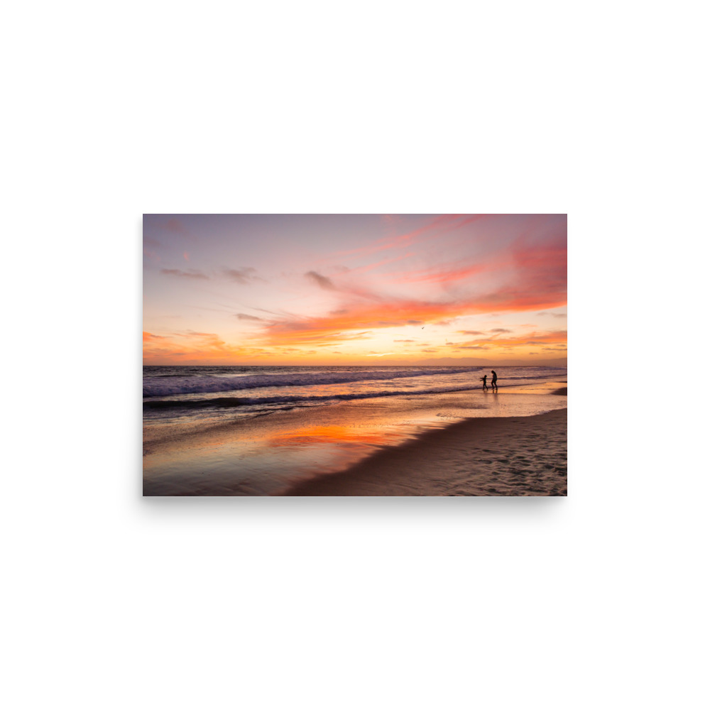 Golden Hour Beach Silhouettes | Sunset Fine Art Photography Print