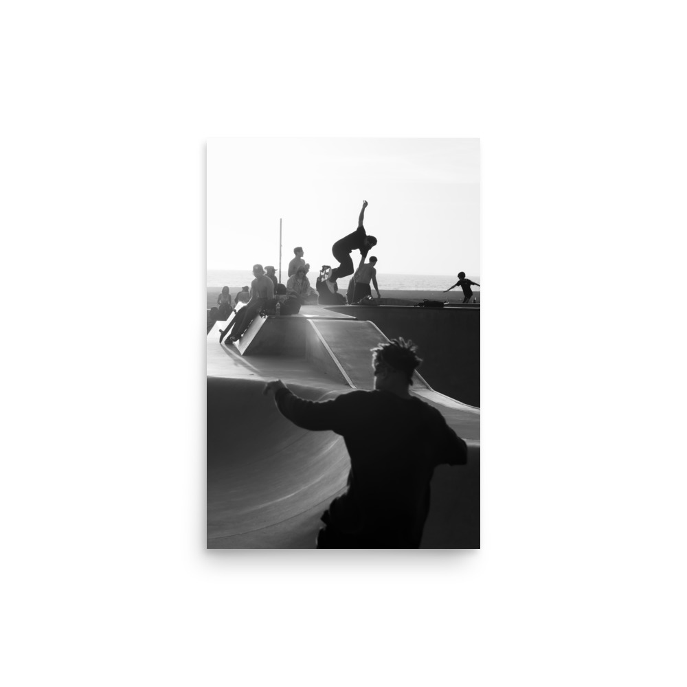 Venice Beach Skate Park | Black and White Photography Print