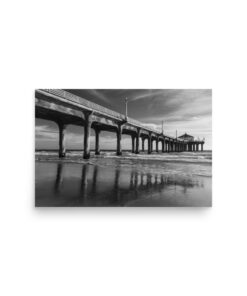 Manhattan Beach Pier |  Black and White California Photography Print